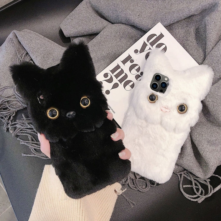 Funda para Teléfono iPhone 16 Plus Cobertura Total Gato Peluche 3D (Blanca)