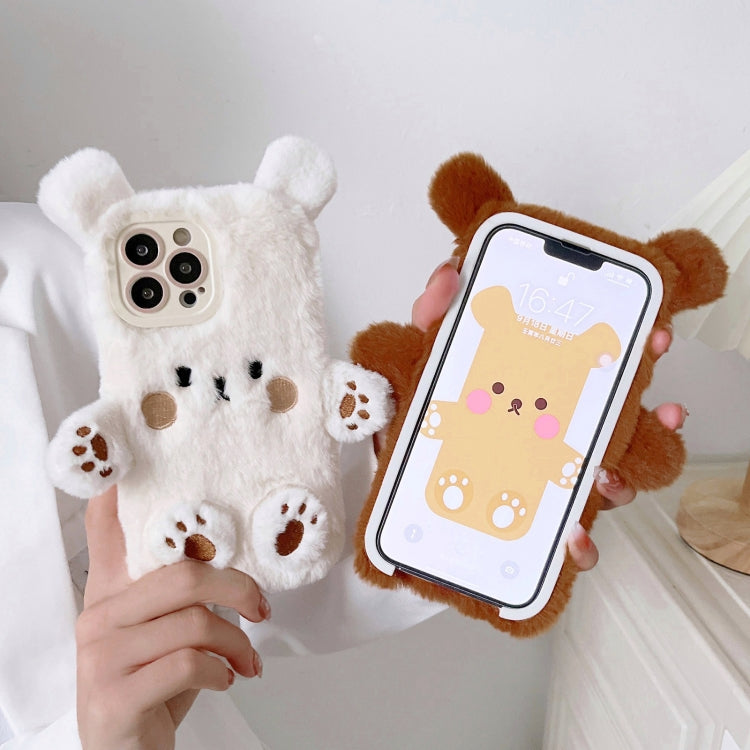 Funda para Teléfono iPhone 13 con Osito de Peluche Sonriente en 3D (Marrón)