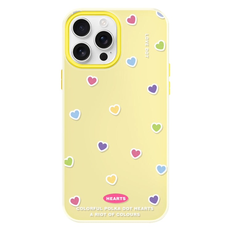 Funda híbrida TPU PC para iPhone 14 Pro con tacto sedoso (Amarillo Amor)