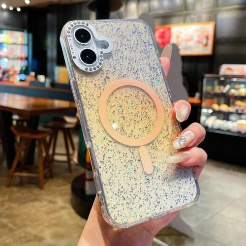 Estuche para Teléfono Blink iPhone 16 Plus Marco Lente Metal Cierre Magnético (Dorado)