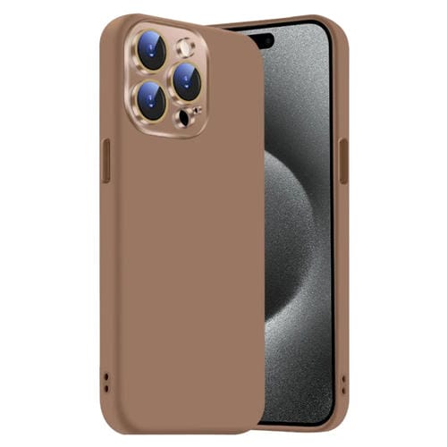 Funda de Silicona Líquida para iPhone 15 Pro Max con NanoLente (Dorado del Desierto)