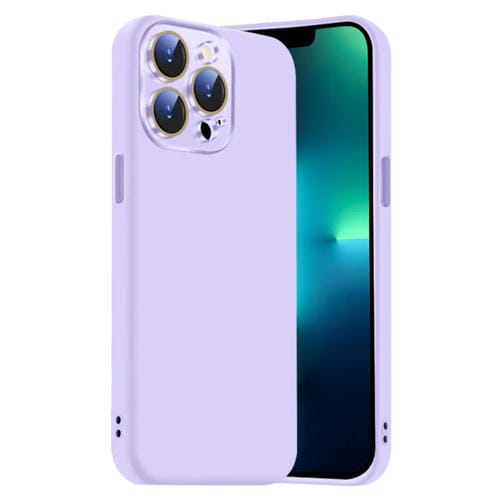 Funda de Silicona Líquida para iPhone 13 Pro con NanoLente (Morado Claro)