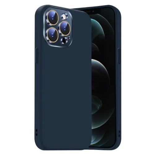 Funda de Silicona Líquida para iPhone 12 Pro con NanoLente (Azul Titanio)