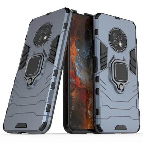 Para Huawei Enjoy 20 Plus Funda protectora PC + TPU a prueba de golpes con soporte para anillo magnético (azul marino)
