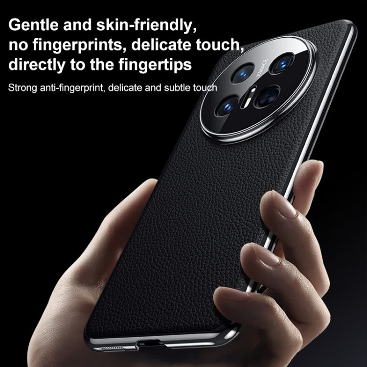 Funda de cuero genuino para Huawei Nova 14 Ultra (negro)