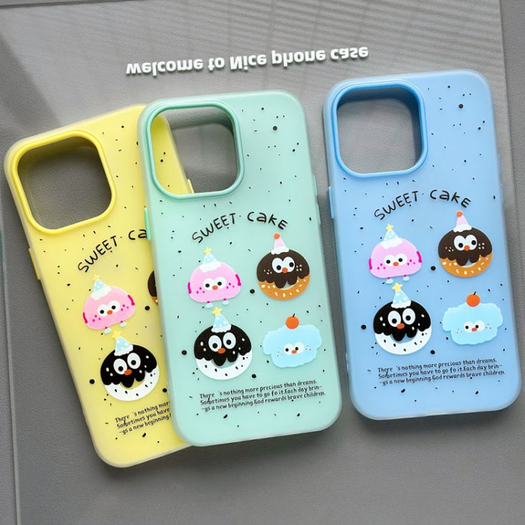 Funda híbrida TPU y PC iPhone 15 Plus Perrito Perezoso con Tacto Sedoso (Verde Claro)