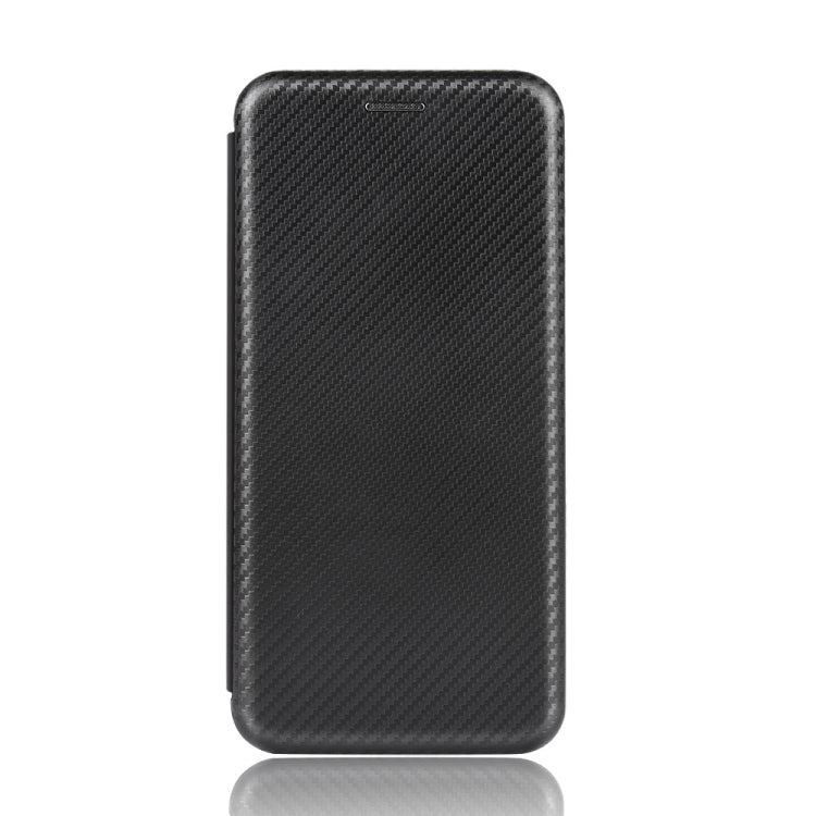 Para Sony Xperia 10 II Funda de cuero con textura de fibra de carbono magnética con tapa horizontal TPU + PC + PU con ranura para tarjeta (negro)