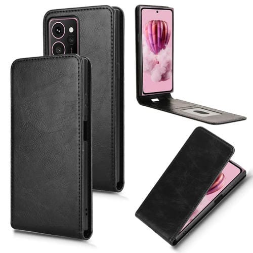 Funda de Cuero con Tapa Vertical Magnética para Teléfono Hmd Skyline 5G (Negro)