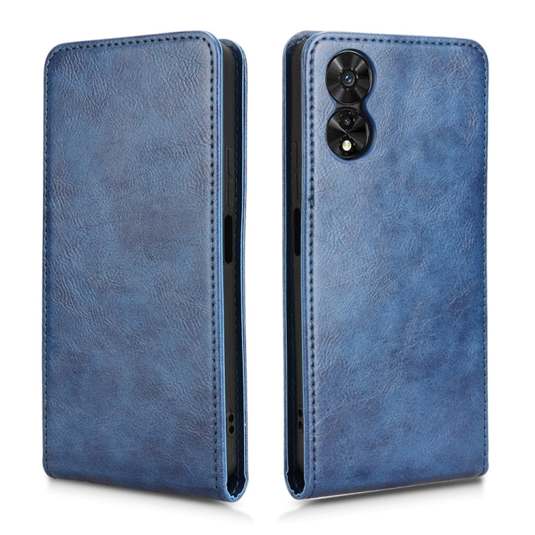 Funda de Cuero con Tapa Vertical Magnética para TCL 505 4G (Azul)