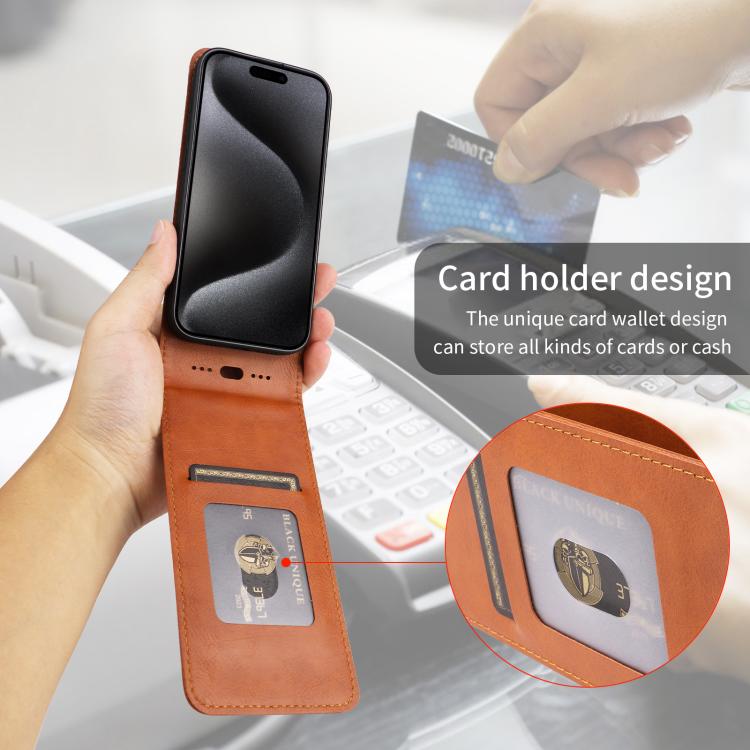 Funda de Cuero con Tapa Vertical Magnética para Huawei Pura 70 Pro 5G y 70 Pro+ 5G (Marrón)