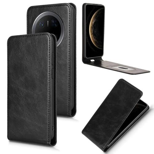 Funda de Cuero con Tapa Vertical Magnética para Huawei Mate 70 Pro/70 Pro+ (Negra)