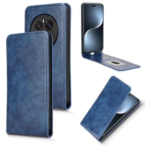Funda de Cuero Magnética con Tapa Vertical para Honor Magic7 Pro (Azul)