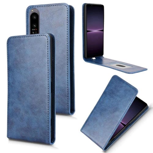 Funda de Cuero con Tapa Vertical Magnética para Sony Xperia 1 IV (Azul)