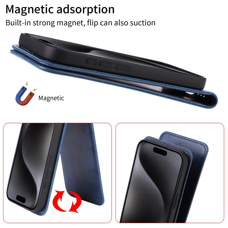 Funda de Cuero con Tapa Vertical Magnética para OnePlus 13 (Azul)