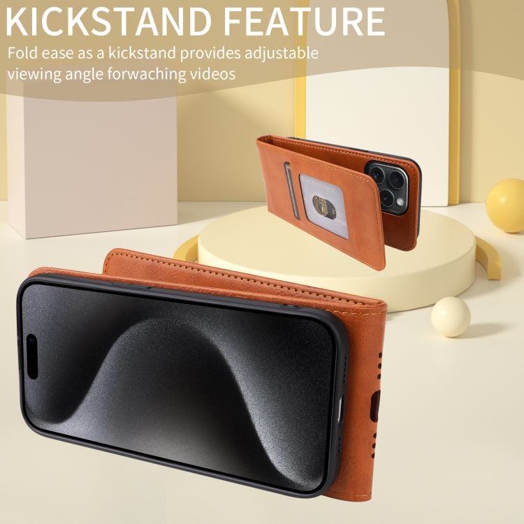 Funda de Cuero con Tapa Vertical Magnética para OnePlus 13 (Marrón)