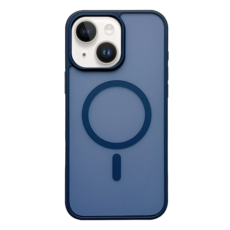Funda para Teléfono Magsafe Frosted Skin Feel para iPhone 14 (Azul Oscuro)