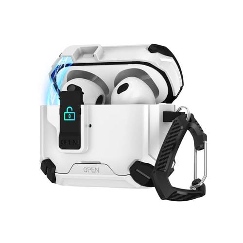 Estuche para Auriculares con Soporte Magnético Magsafe Airpods 4 (Negro y Blanco)