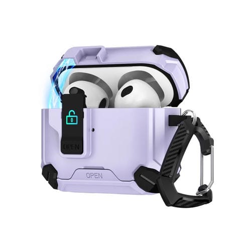 Estuche para Auriculares Soporte Magnético Magsafe Airpods 4 (Negro y Morado)