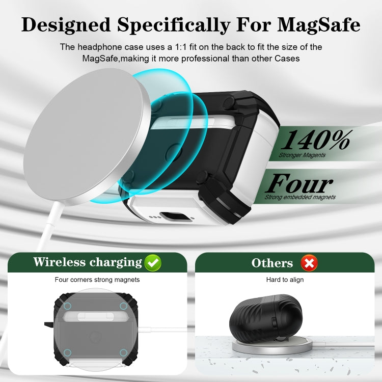 Estuche para Auriculares con Soporte Magnético Magsafe para Airpods Pro (Negro y Morado)