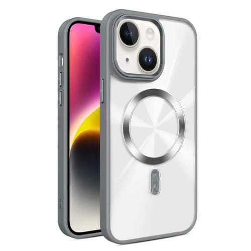 Funda para Teléfono Magsafe iPhone 14 Plus Textura Cd Brillante (Gris)