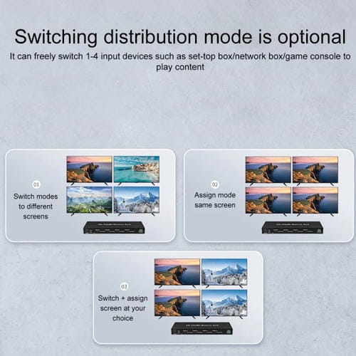 Conmutador de Matriz HDMI Measy Mt4322 4K 30 Hz 2 Entradas 2 Salidas Compatible con Conmutación sin Interrupciones (Negro) Enchufe Estadounidense