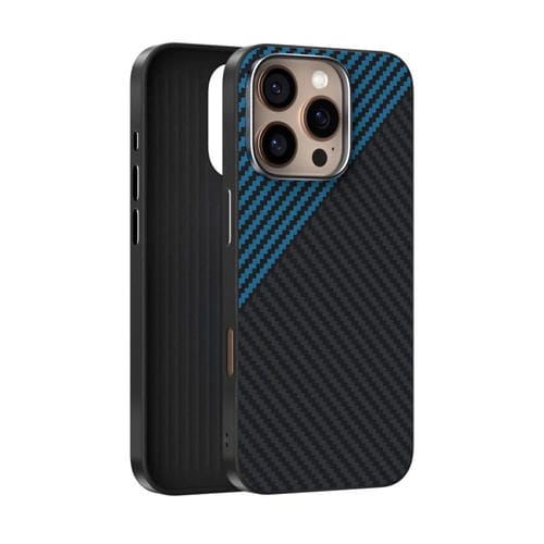Funda para Teléfono Abeel C Carbon Fiber Series 6D Micro Relief Magsafe para iPhone 16 Pro Max (Negro y Azul)