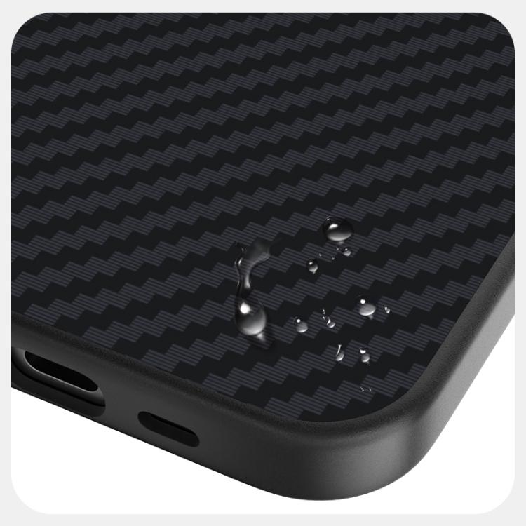 Funda para iPhone 16E Abeel C Carbon Fiber Series 6D Micro Relief Magsafe (Negra y Gris)