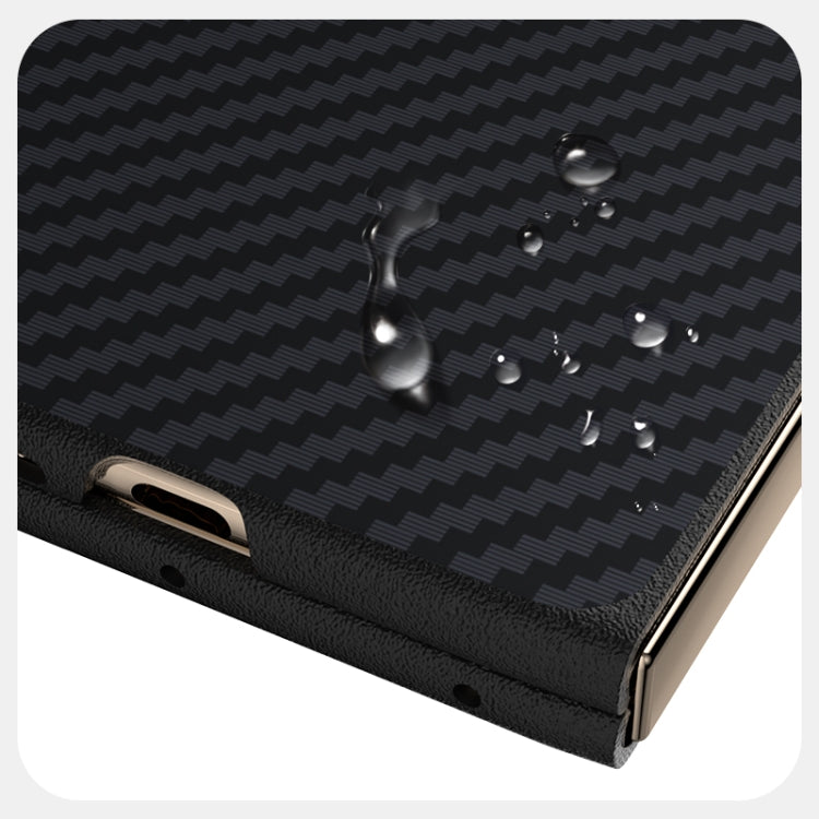 Funda para Teléfono Huawei Mate X6 Abeel C Carbon Fiber Series 6D Micro Relief Magsafe (Negra y Gris)