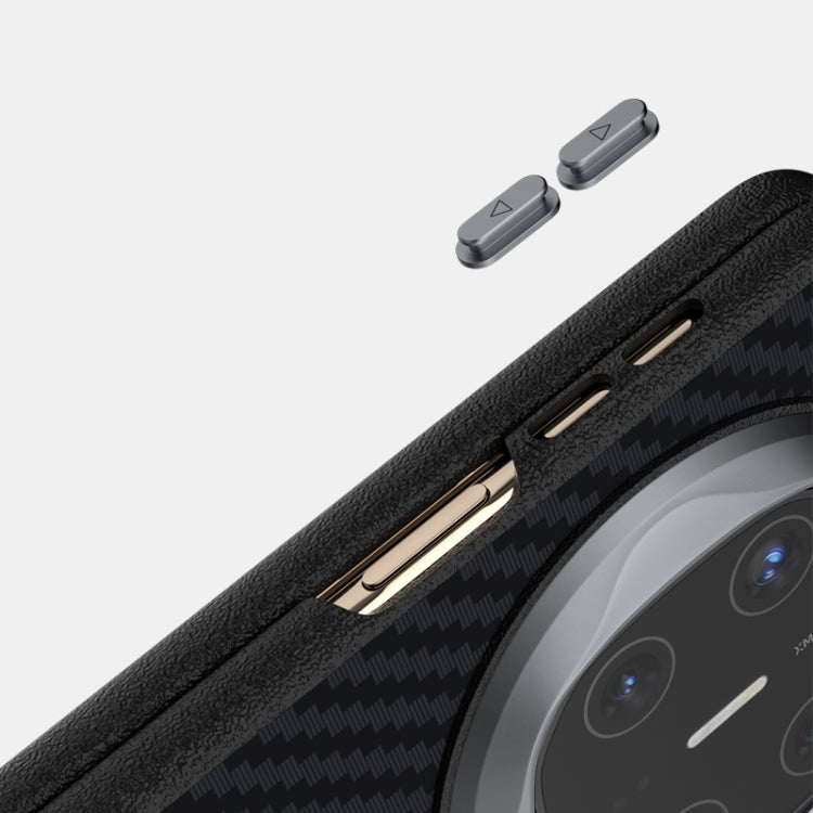 Funda para Teléfono Huawei Mate X6 Abeel C Carbon Fiber Series 6D Micro Relief Magsafe (Negra y Gris)
