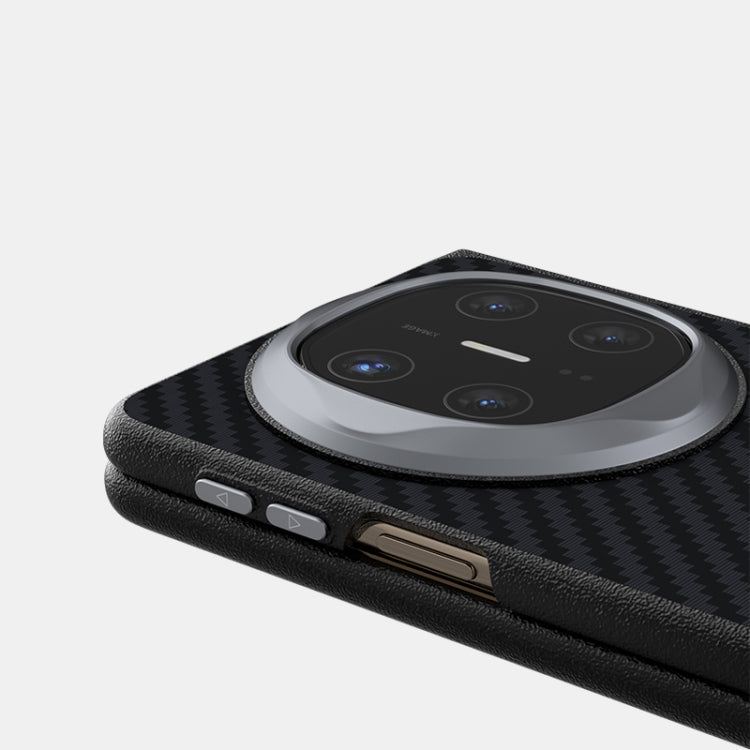 Funda para Teléfono Huawei Mate X6 Abeel C Carbon Fiber Series 6D Micro Relief Magsafe (Negra y Gris)