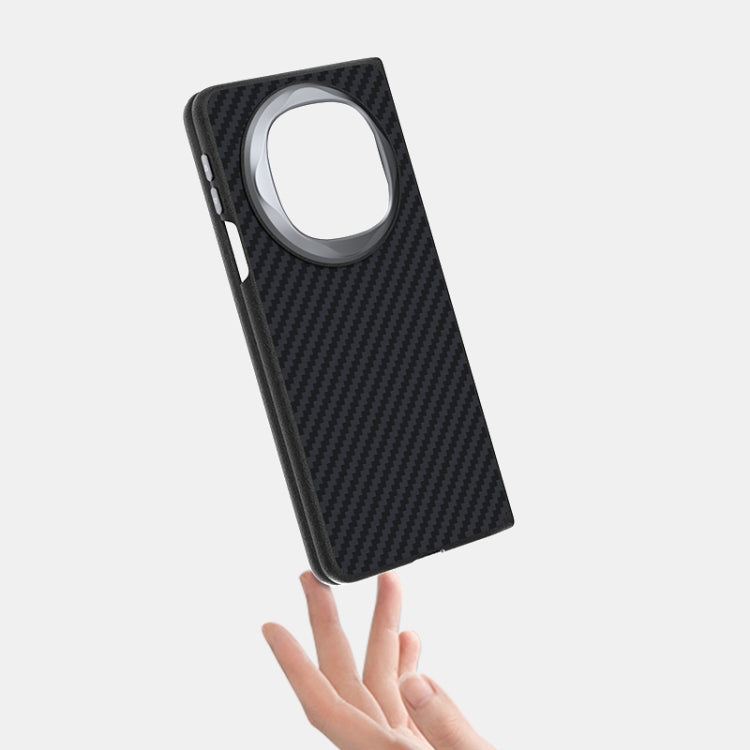 Funda para Teléfono Huawei Mate X6 Abeel C Carbon Fiber Series 6D Micro Relief Magsafe (Negra y Gris)