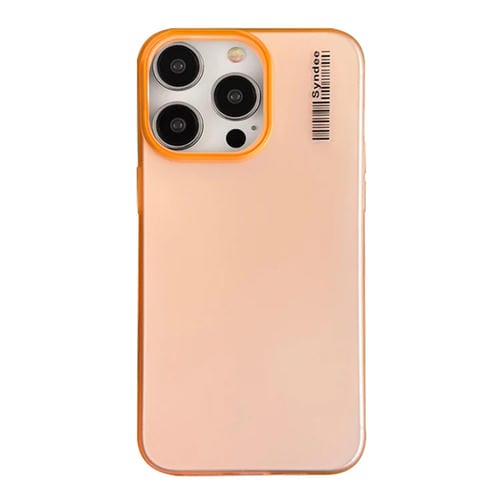 Funda para Teléfono PC Translúcida Tacto Piel Arena iPhone 15 Pro (Naranja)