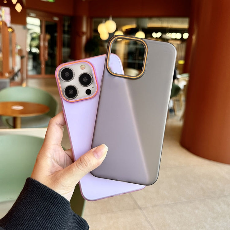 Funda para Teléfono PC Translúcida con Tacto de Piel de Arena Suave iPhone 12 Pro Max (Gris Titanio)