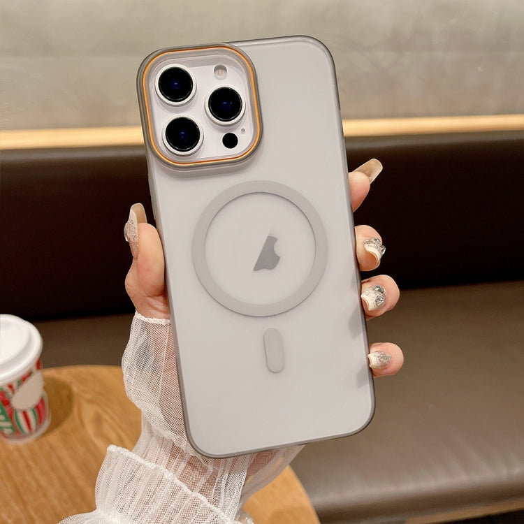 Funda para Teléfono Magsafe PC Tacto Suave y Arena para iPhone 14 Pro Max (Gris Claro)