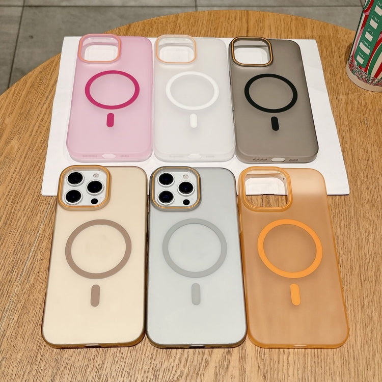 Funda para Teléfono Magsafe PC Tacto Suave y Arena para iPhone 14 Pro Max (Gris Claro)