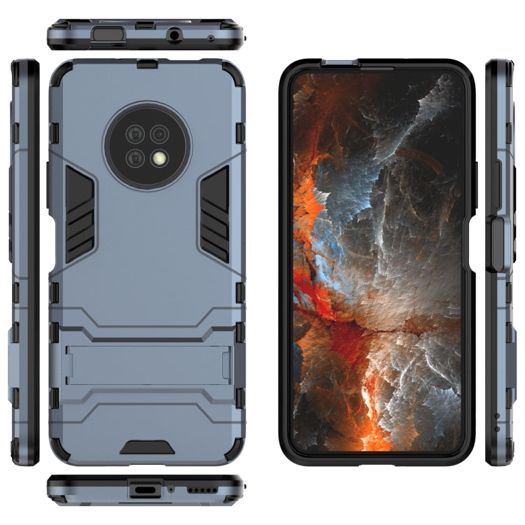 Para Huawei Enjouy 20 Plus PC + TPU Funda protectora a prueba de golpes con soporte invisible dos en uno (azul marino)