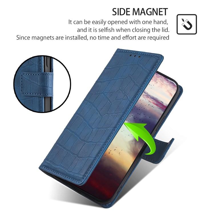 Funda de piel de cocodrilo con cierre magnético para Redmi A5 4G (171,7 mm) (azul)