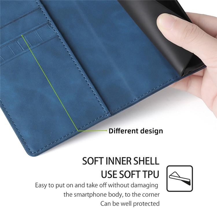 Funda de piel de cocodrilo con cierre magnético para Redmi A5 4G (171,7 mm) (azul)