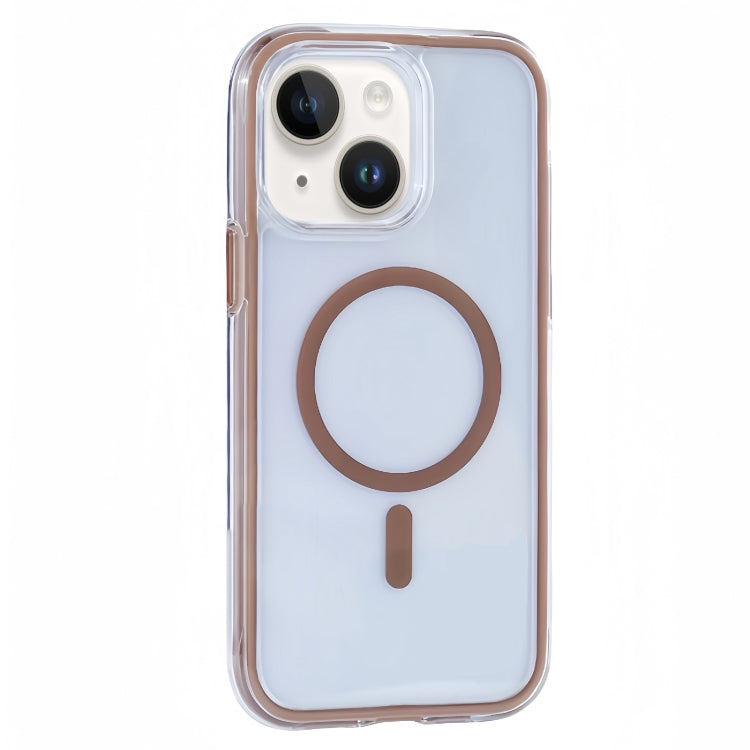 Funda para Teléfono con Imán Magsafe Transparente Serie Y2 para iPhone 14/13 (Bronce)