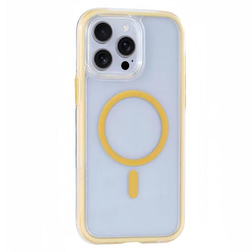 Funda para Teléfono con Imán Magsafe Transparente iPhone 13 Pro Max Vacuum Airbag Y2 Series (Amarillo)