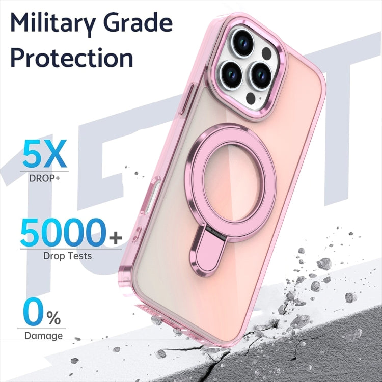 Estuche para Teléfono iPhone 14 Pro Max con Soporte Magsafe Revestimiento Degradado (Morado Transparente)
