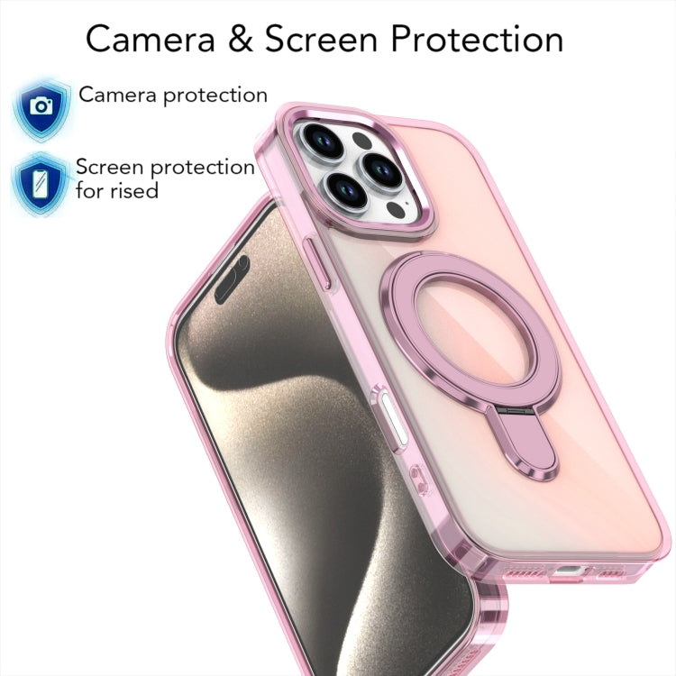 Estuche para Teléfono Magsafe iPhone 11 Soporte Revestimiento Degradado (Rosa Transparente)