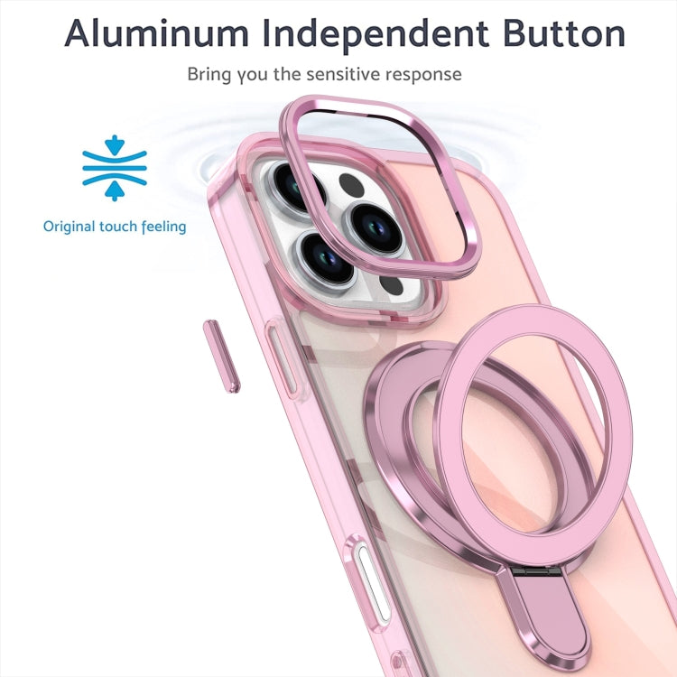 Estuche para Teléfono con Soporte Magsafe iPhone 16 Plus Revestimiento Degradado Decoloración (Azul Transparente)