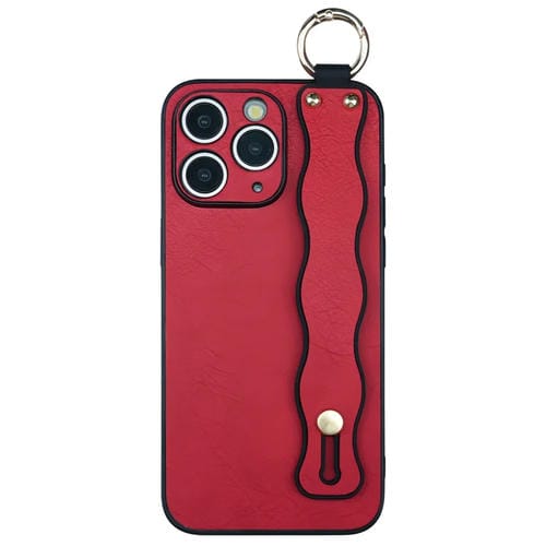 Funda TPU con Soporte para Pulsera Ondulada iPhone 11 Pro (Rojo)