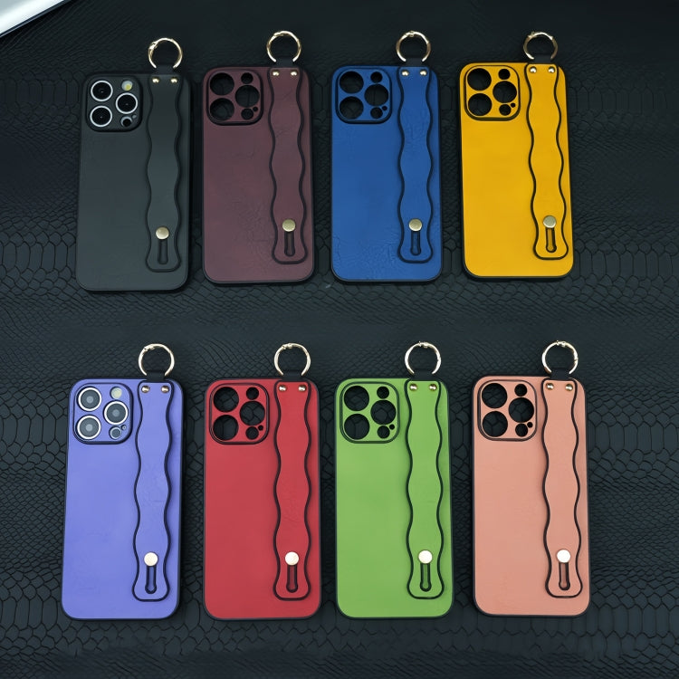 Funda TPU con Soporte para Pulsera Ondulada para iPhone 13 Pro (Azul)
