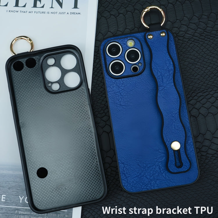 Funda TPU con Soporte para Pulsera Ondulada iPhone 11 Pro Max (Rojo Vino)