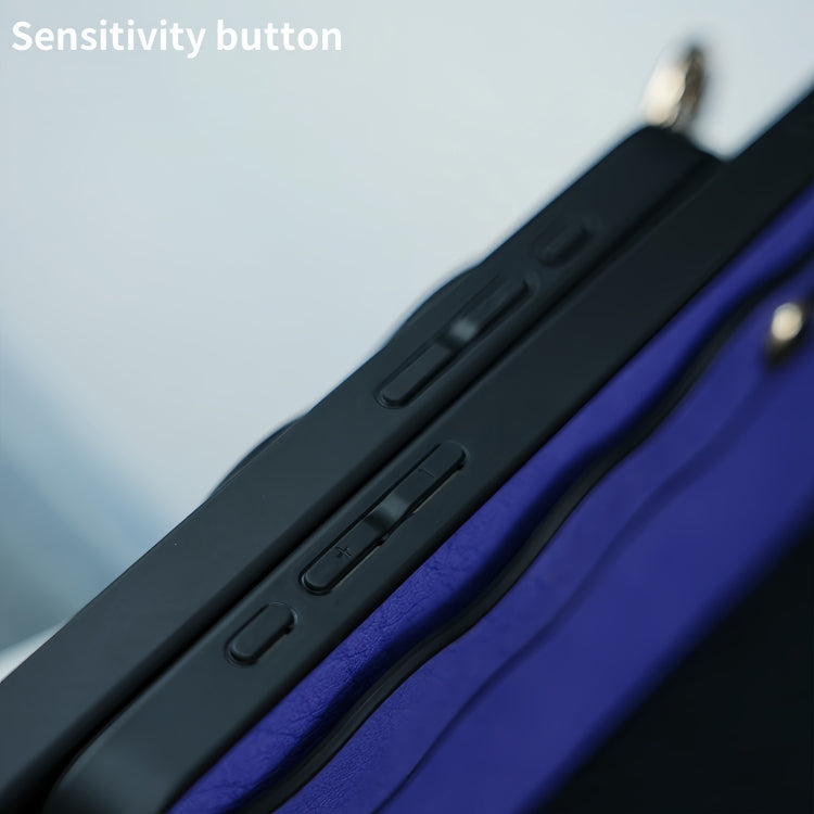 Funda de Teléfono TPU con Soporte de Pulsera Ondulado para iPhone 15 Pro Max (Morado)