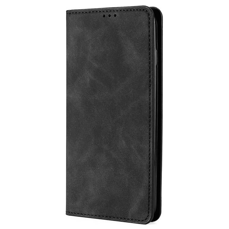Funda de cuero magnética con textura de piel para Redmi A5 4G (171,7 mm) (negro)