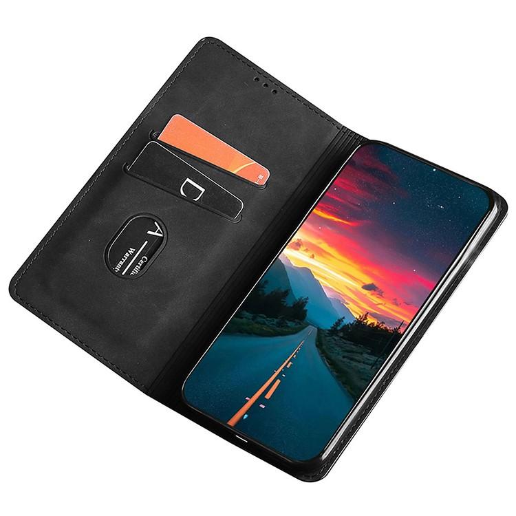 Funda de cuero magnética con textura de piel para Redmi A5 4G (171,7 mm) (negro)