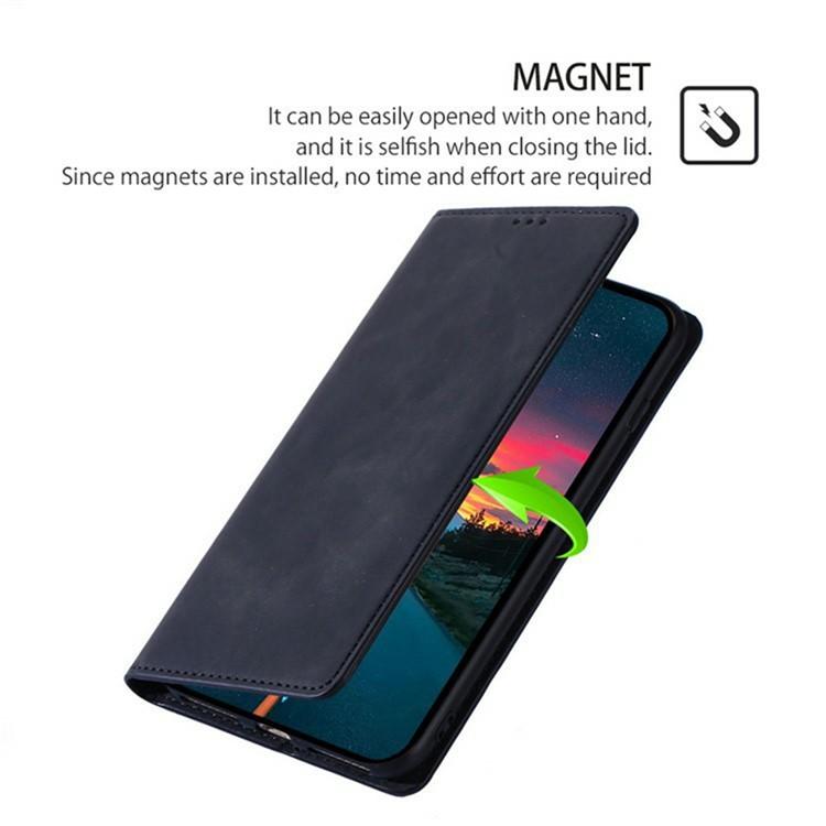 Funda de cuero magnética con textura de piel para Redmi A5 4G (171,7 mm) (negro)